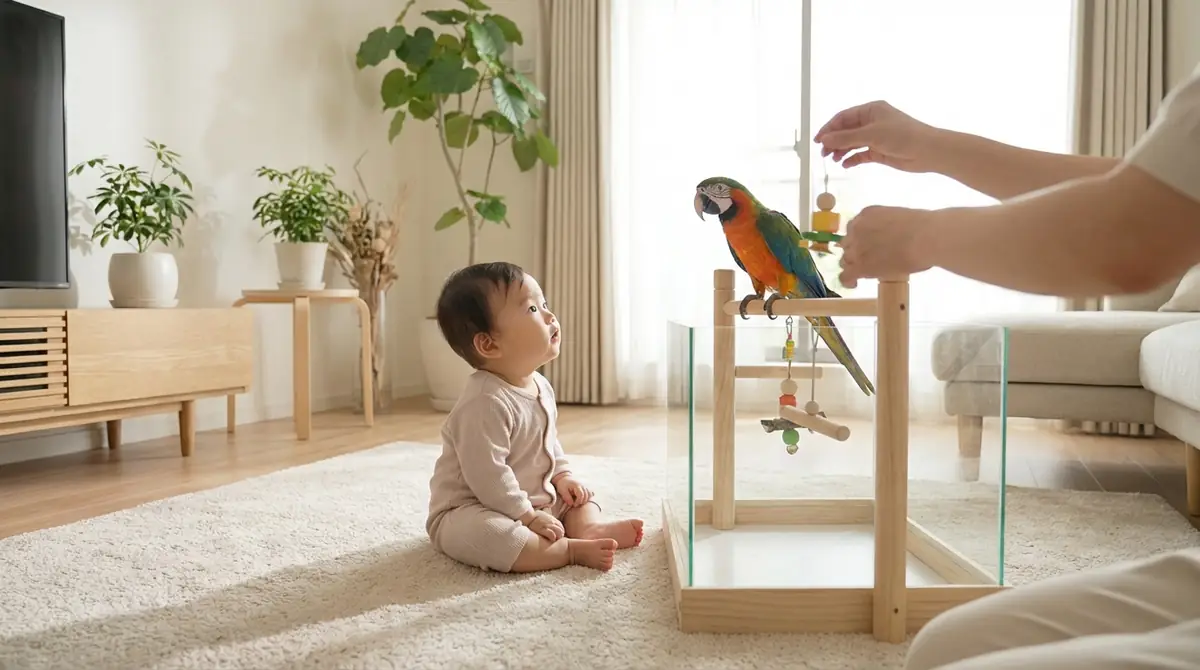 インコと赤ちゃんの同居を成功させる7つの対策