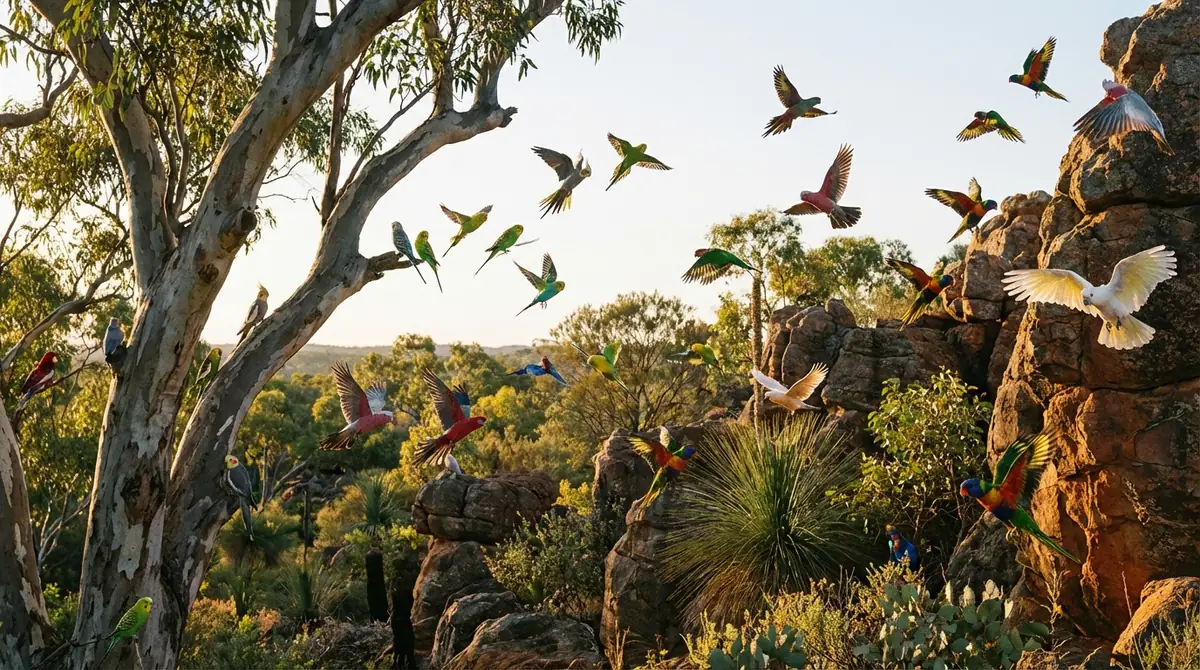オーストラリアには約56種の野生インコが生息している