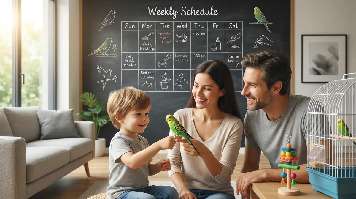 子供とインコの飼育を始めてからの1週間スケジュール