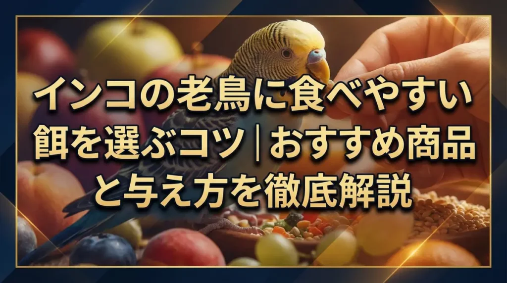 インコの老鳥に食べやすい餌を選ぶコツ｜おすすめ商品と与え方を徹底解説