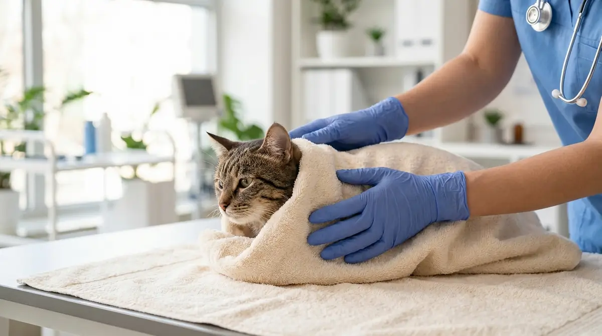 タオルを使った保定のやり方