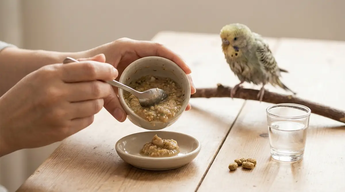老鳥が食べやすいふやかし餌の作り方と与え方