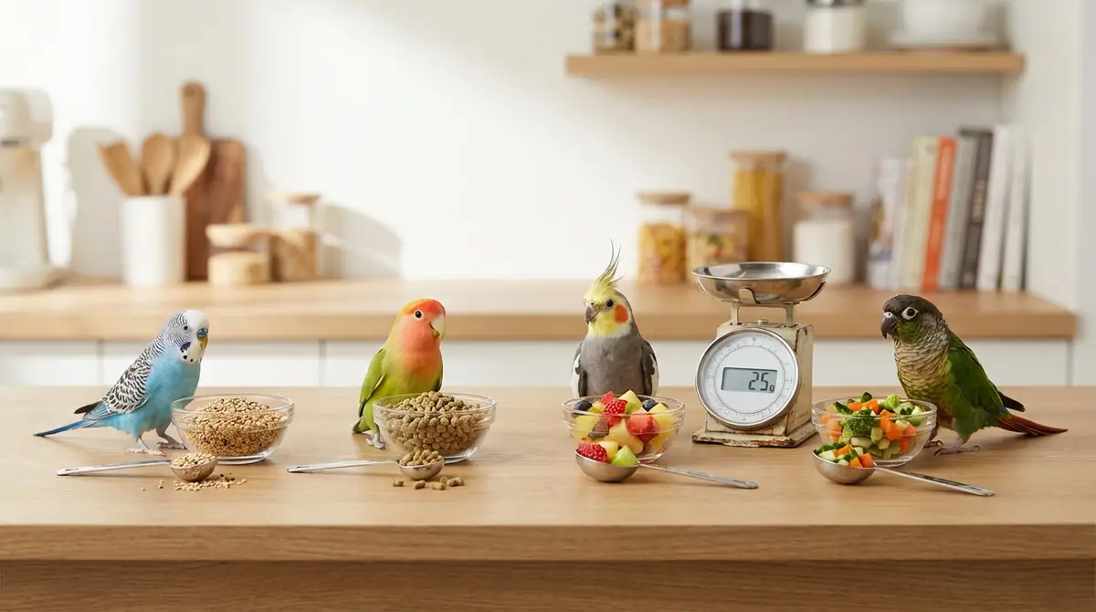 【種類別】インコの1日の餌の量一覧表