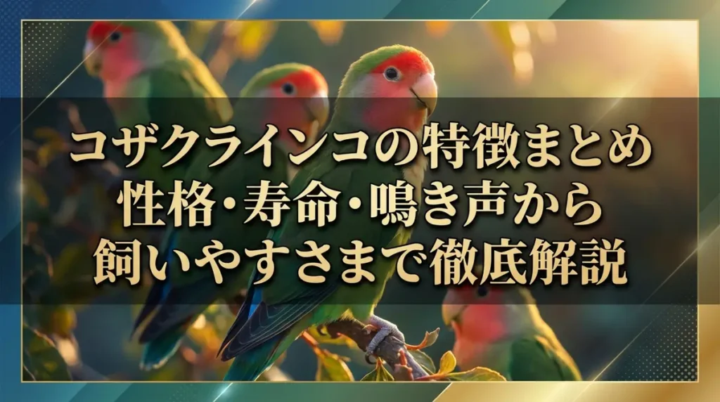 コザクラインコの特徴まとめ｜性格・寿命・鳴き声から飼いやすさまで徹底解説