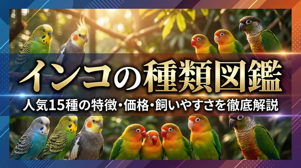インコの種類図鑑｜人気15種の特徴・価格・飼いやすさを徹底解説