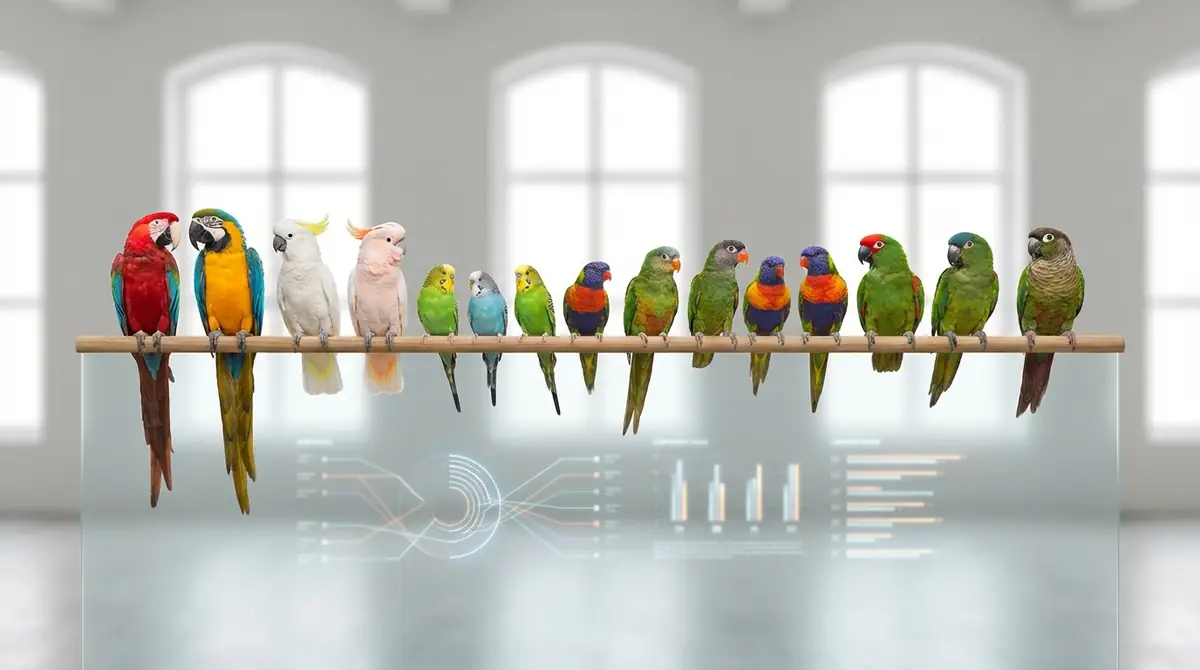 【早見表】インコ全15種類を一覧で比較