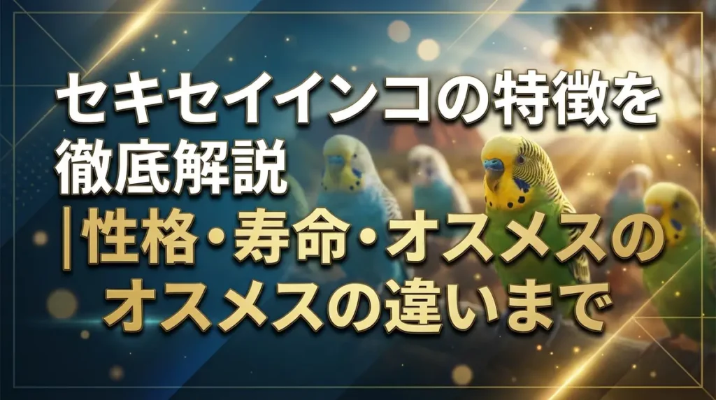 セキセイインコの特徴を徹底解説｜性格・寿命・オスメスの違いまで