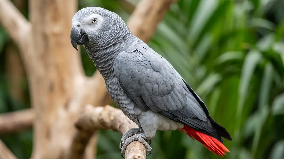 ヨウムの外見的特徴｜美しいグレーと赤い尾羽