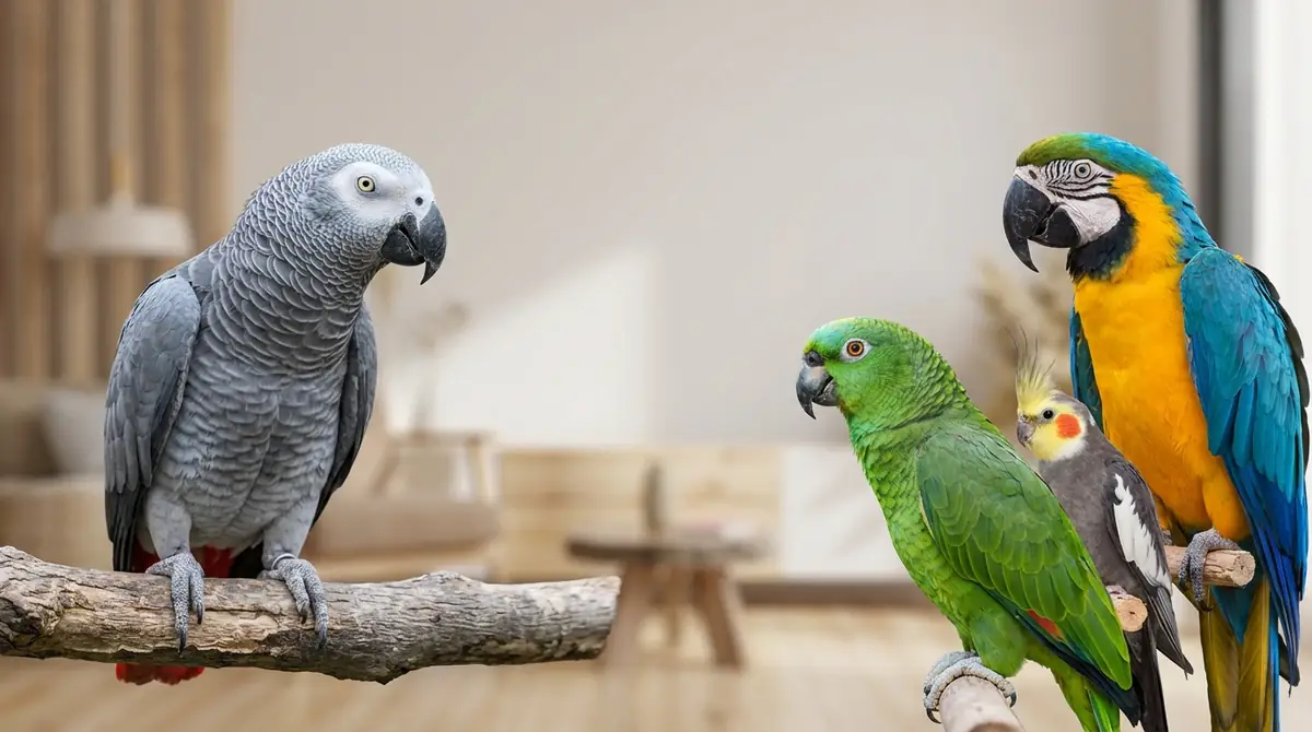 ヨウムと他のインコ・オウムとの違いを比較