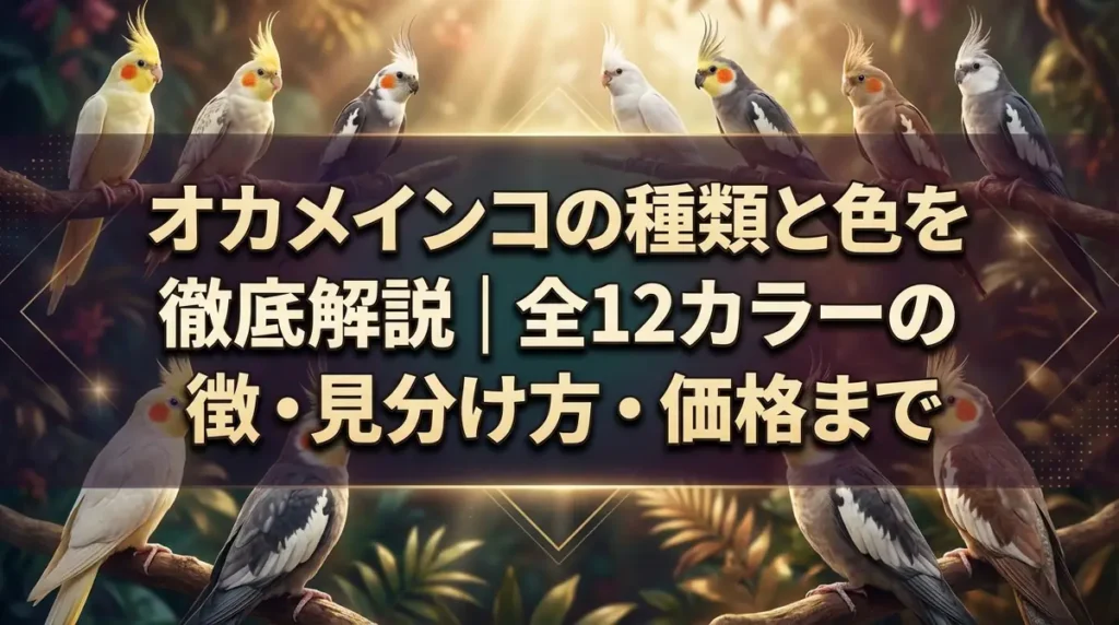 オカメインコの種類と色を徹底解説｜全12カラーの特徴・見分け方・価格まで