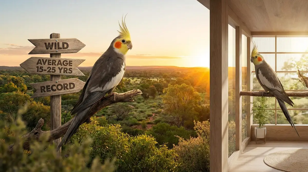 オカメインコの寿命は平均15〜25年|飼育下・野生・最長記録を比較