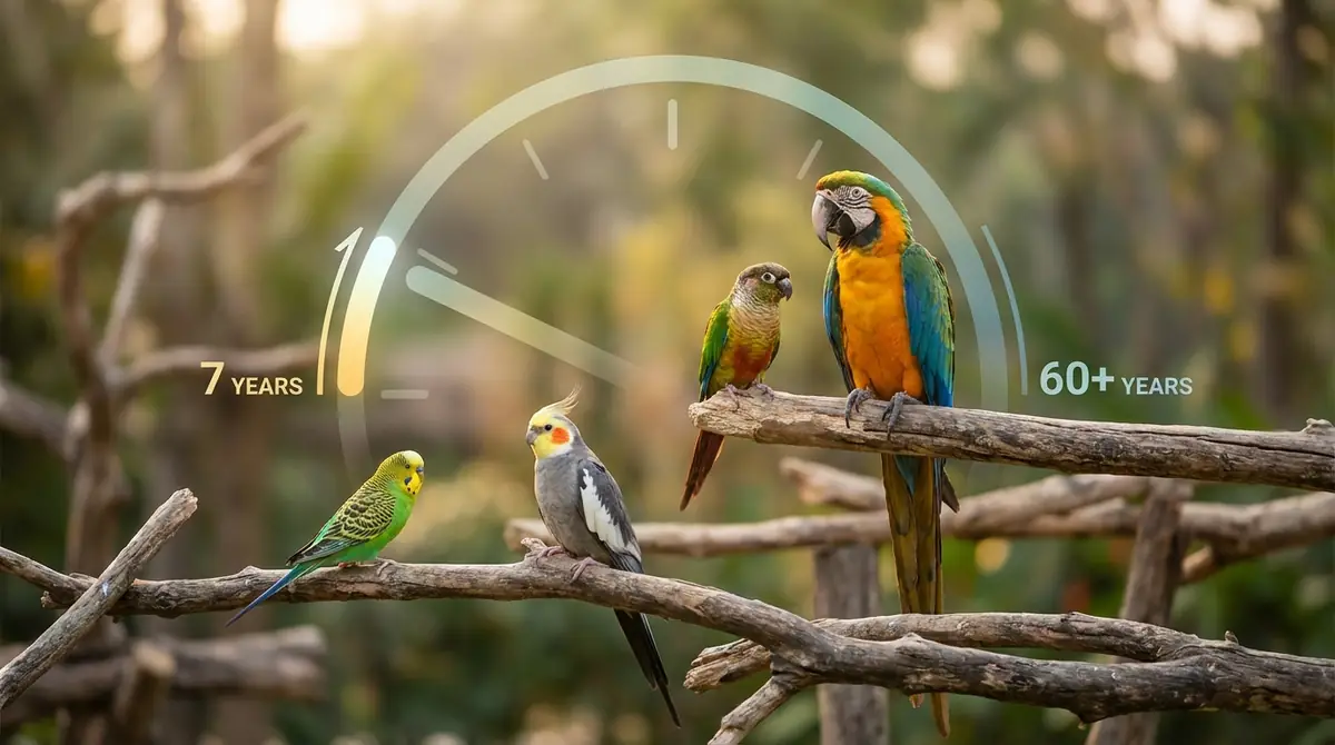 【結論】インコの寿命は種類によって7〜60年以上