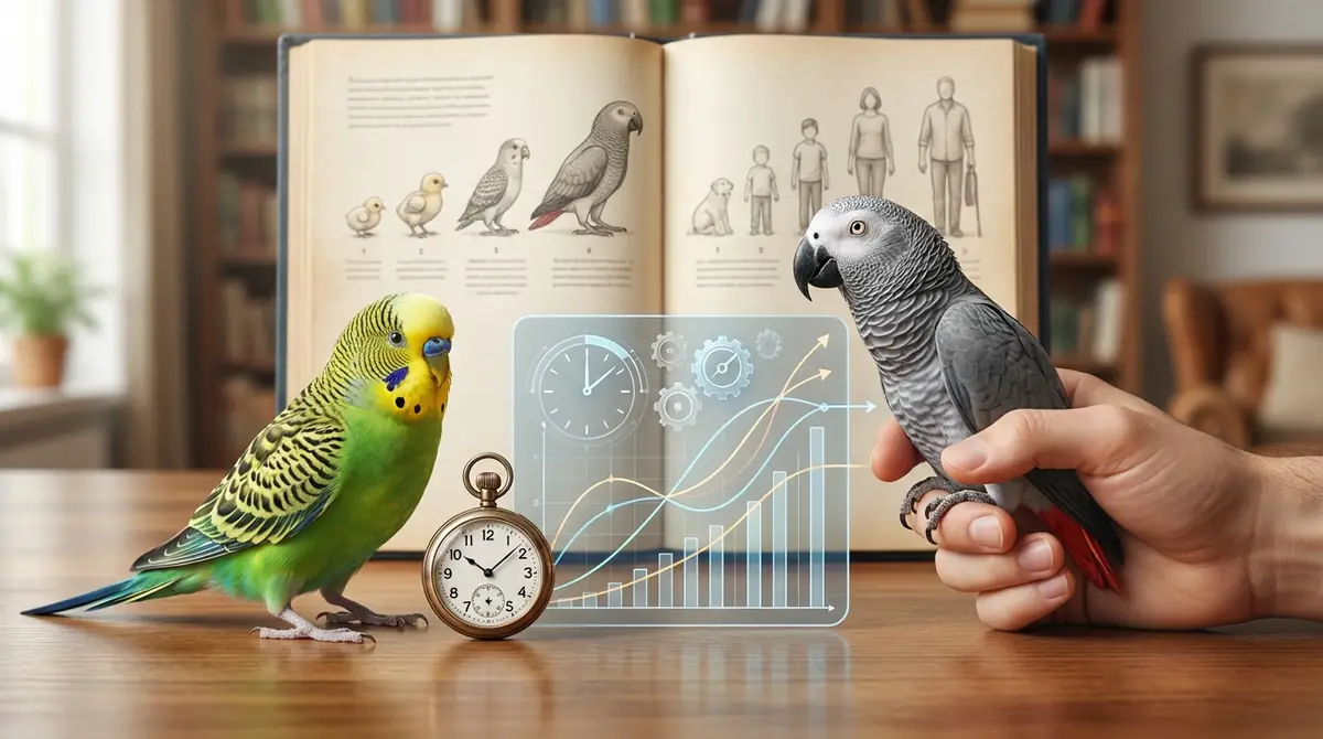 インコの年齢を人間に換算すると?【早見表付き】