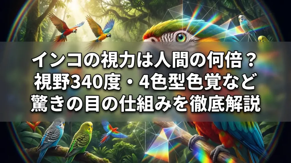 インコの視力は人間の何倍？視野340度・4色型色覚など驚きの目の仕組みを徹底解説