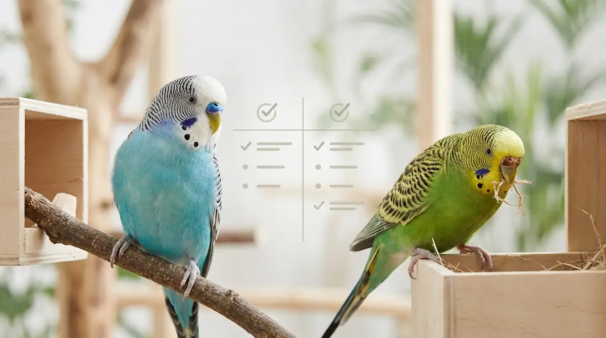 【早見表】インコの発情サイン|オス・メス別チェックリスト