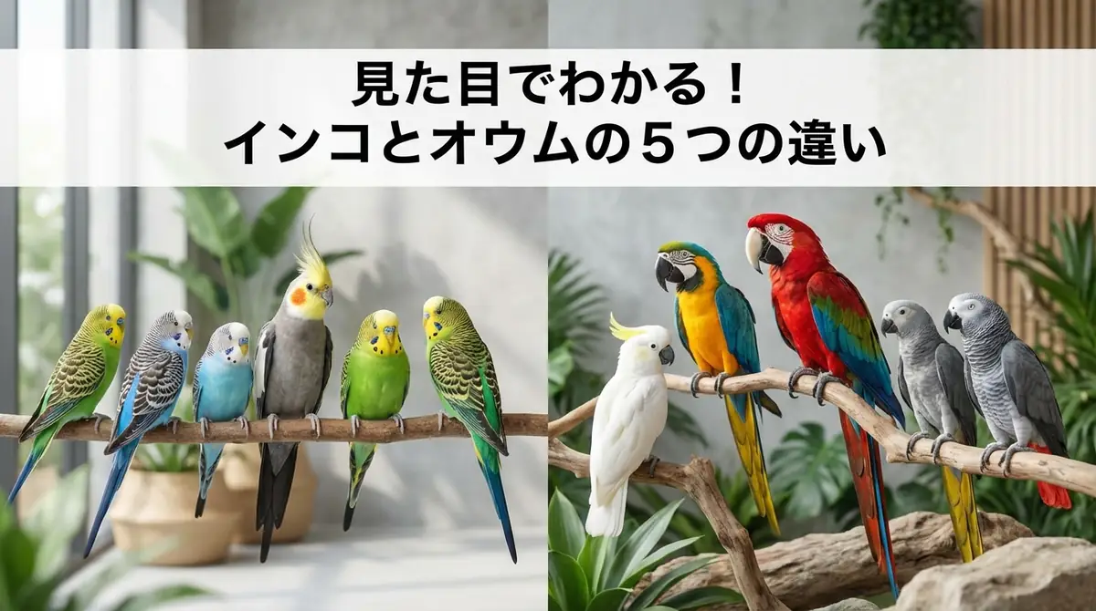 見た目でわかる!インコとオウムの5つの違い