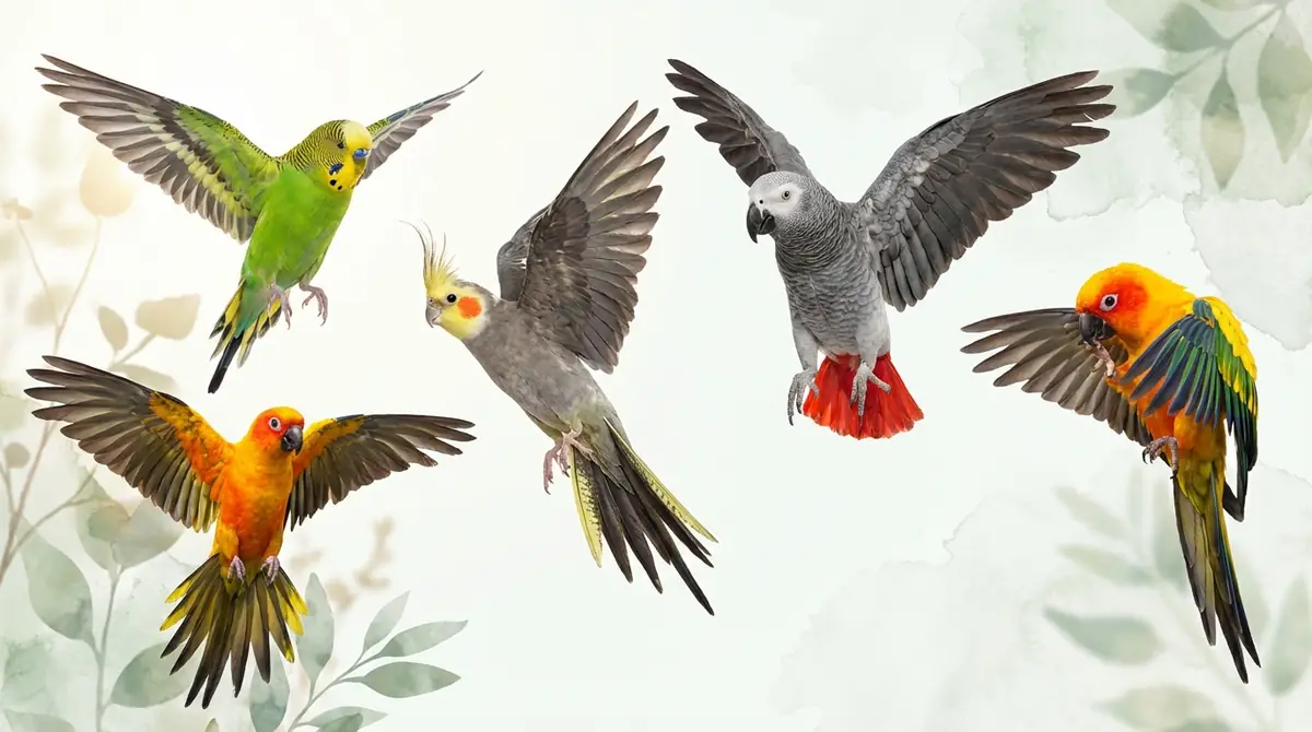 インコが羽を広げる7つの理由と意味【行動パターン別】